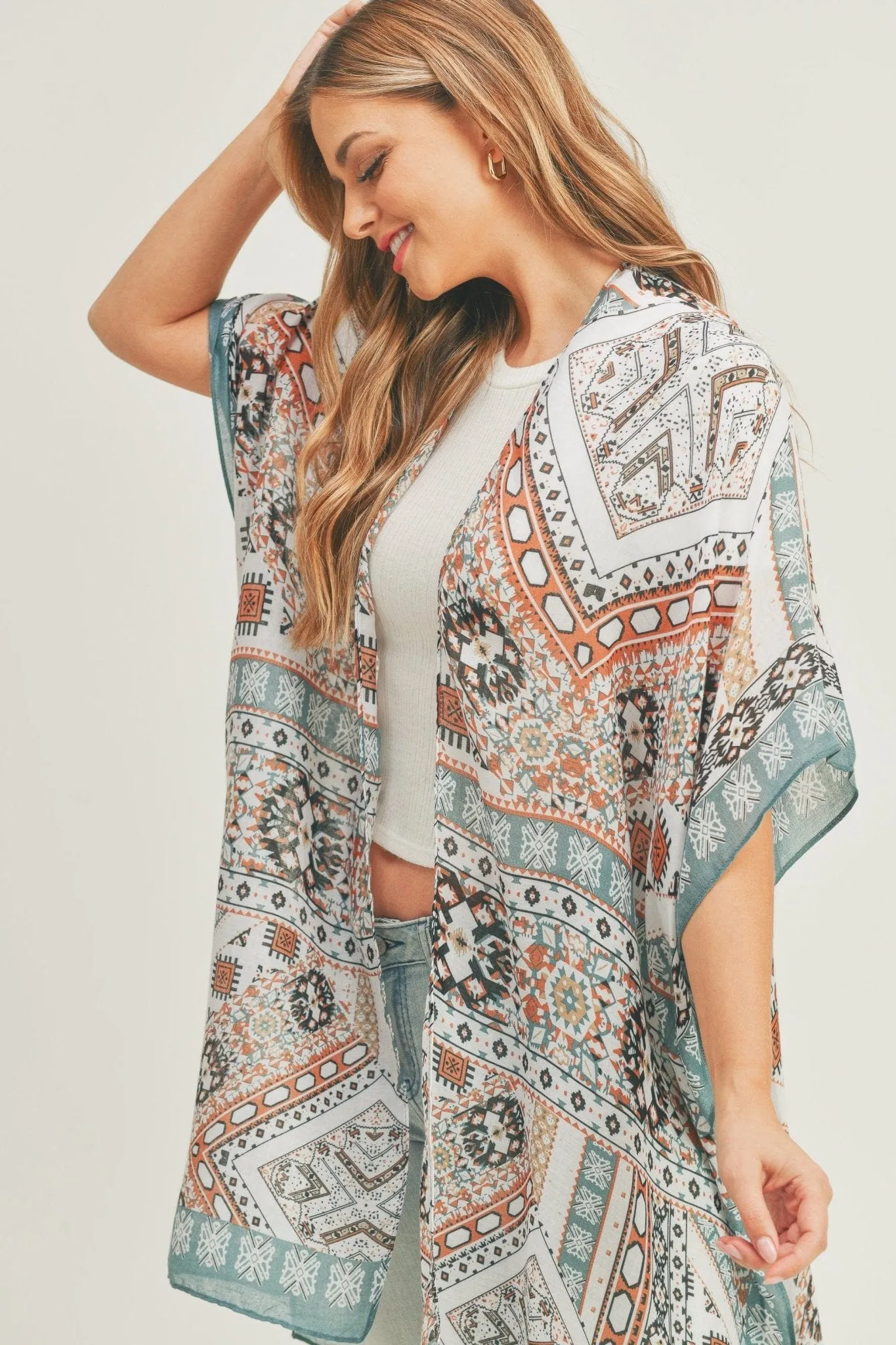 MS0288 Leslie Boho Patchwork Kimono