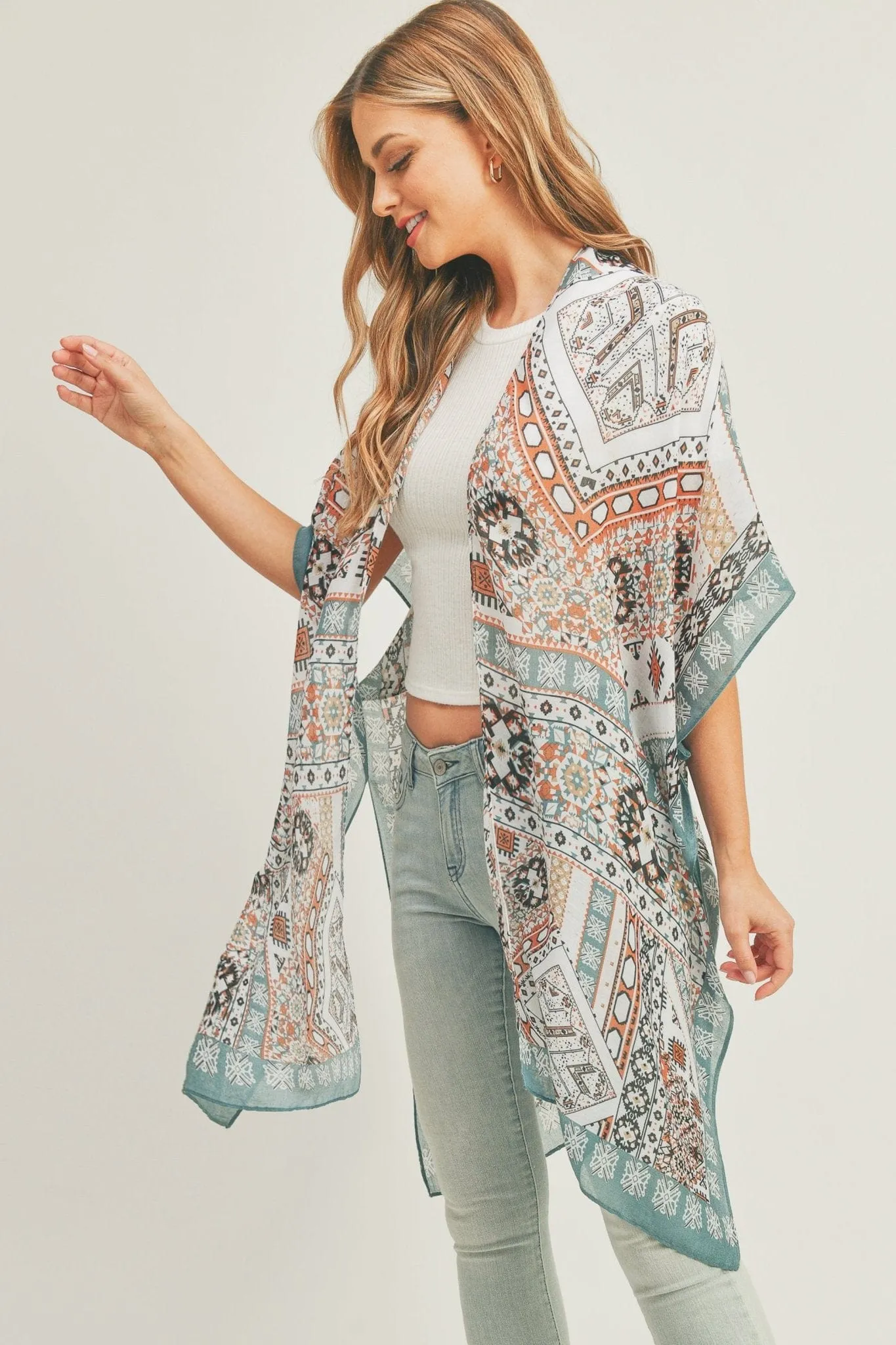 MS0288 Leslie Boho Patchwork Kimono