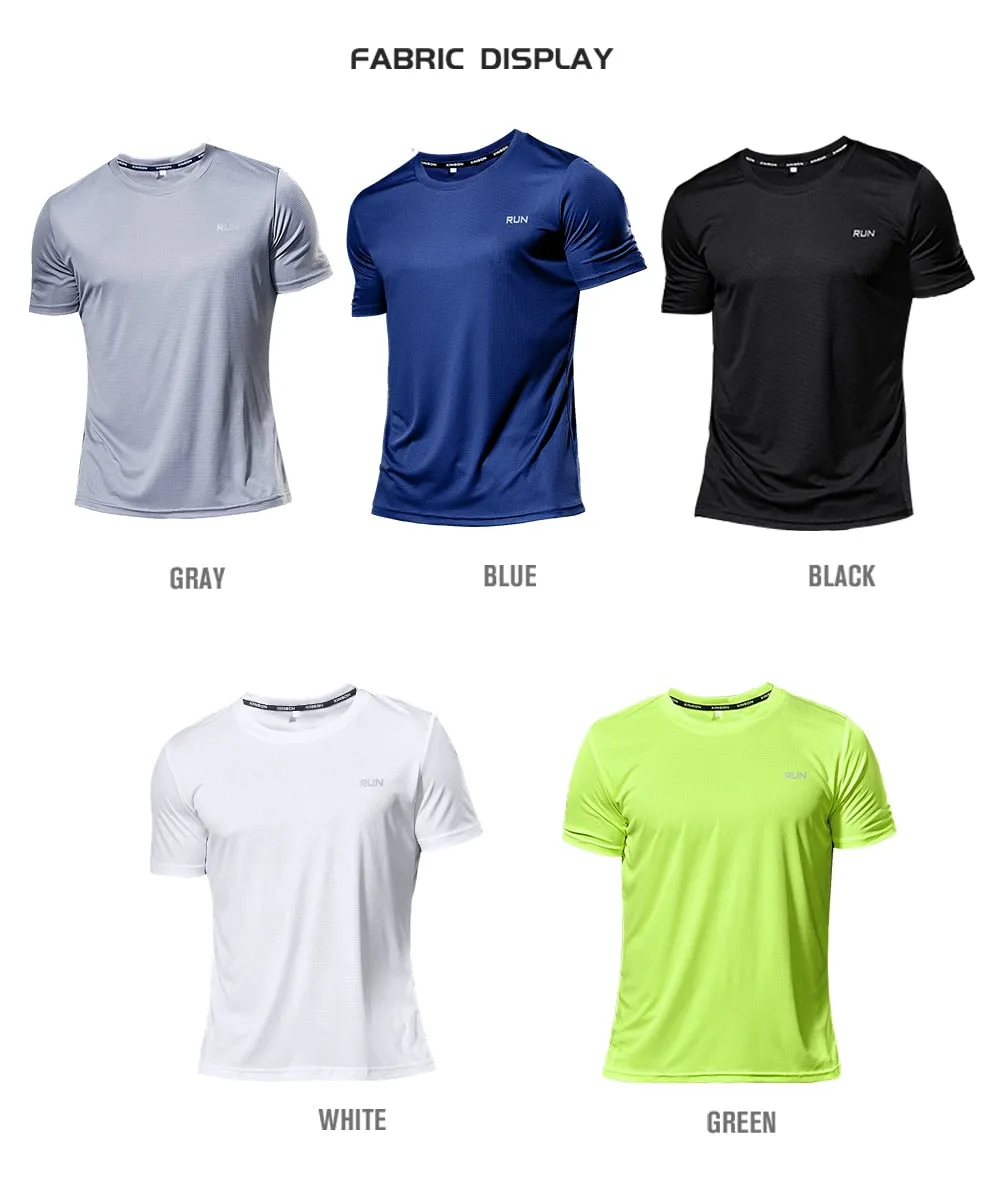 Multicolor Quick Dry Short Sleeve Sport T Shirt Gym Jerseys Fitness Shirt Trainer Running T-Shirt Men&#39;s Breathable Sportswear