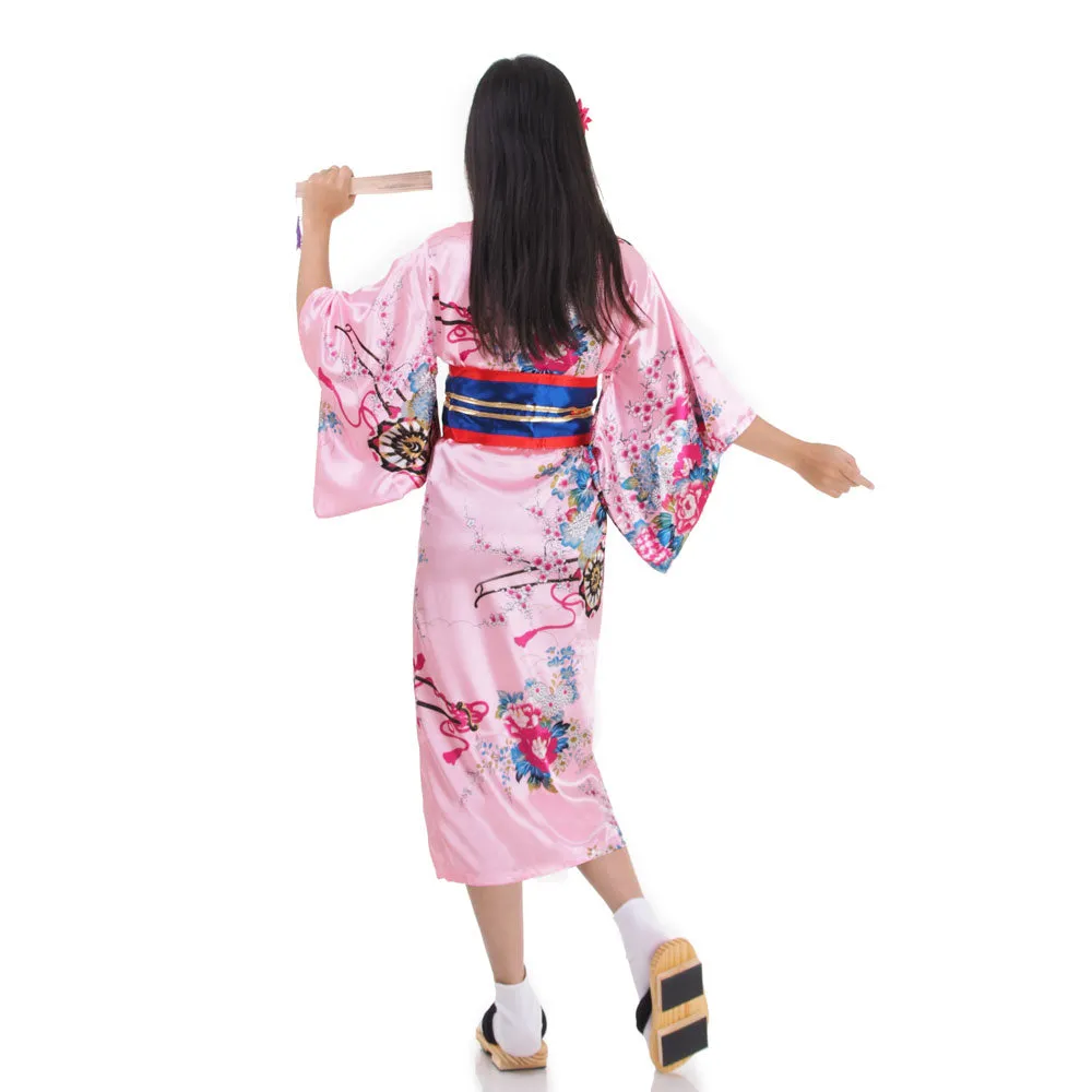 Naomi Blush Rose Traditional Kimono Costume for Girls