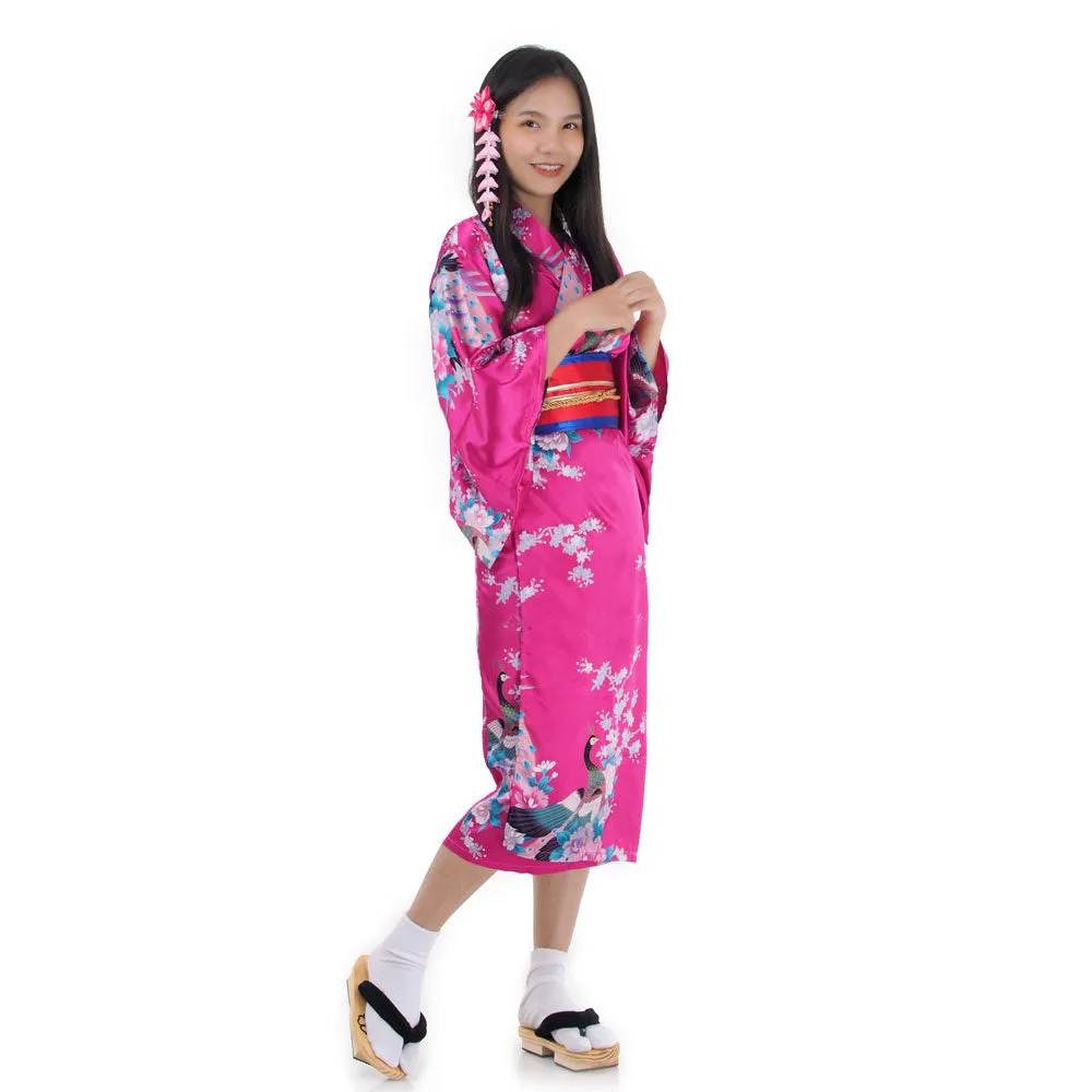 Naomi Blush Rose Traditional Kimono Costume for Girls