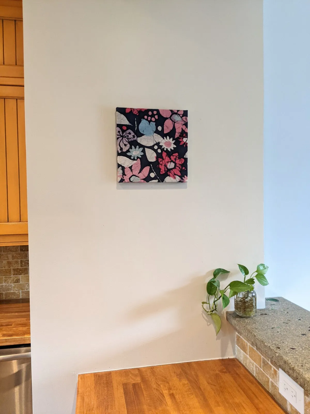 Navy floral wall art