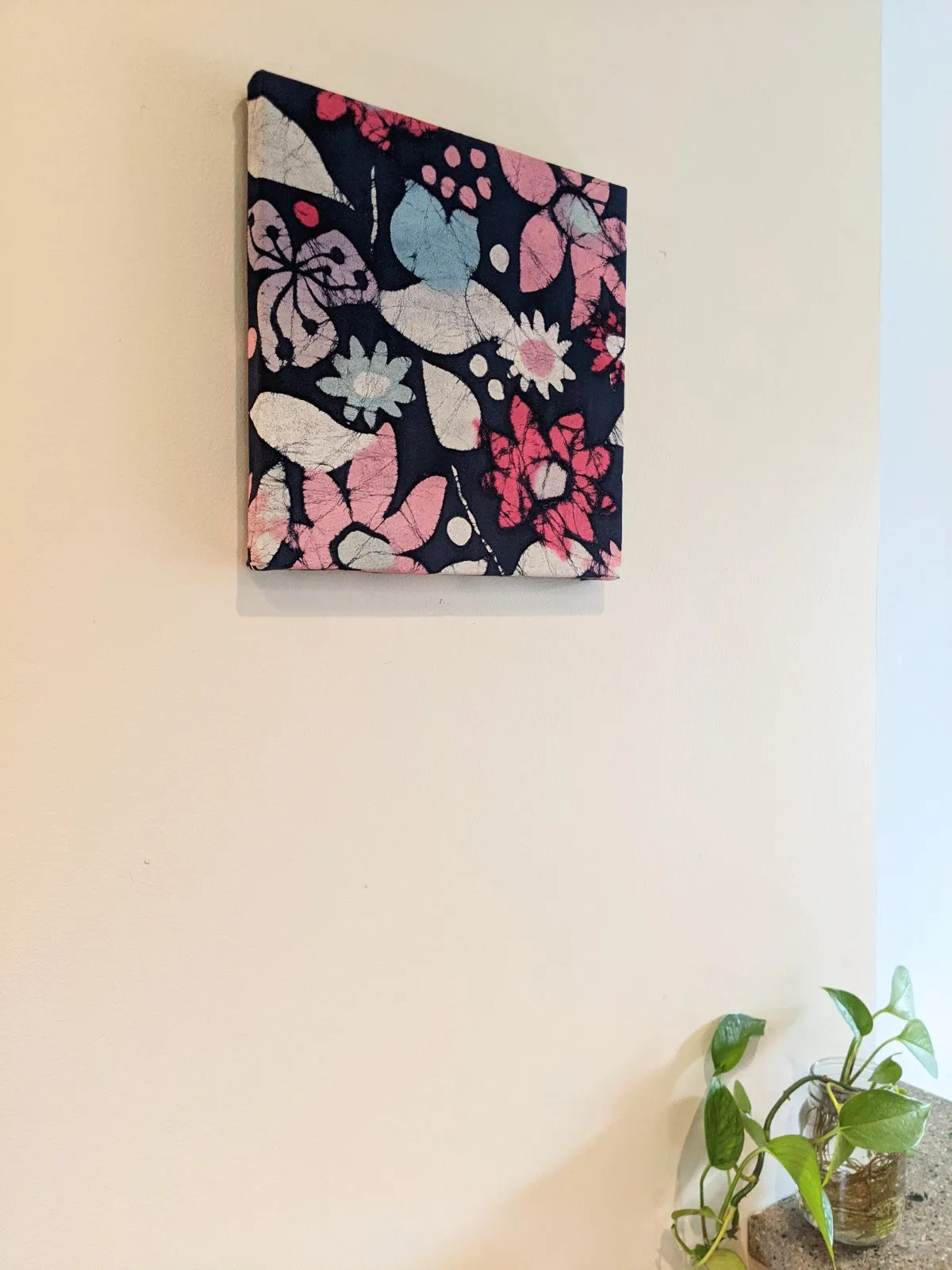 Navy floral wall art