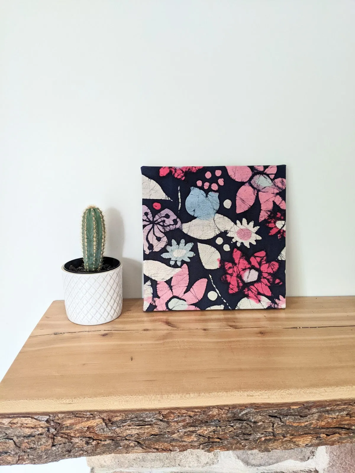 Navy floral wall art