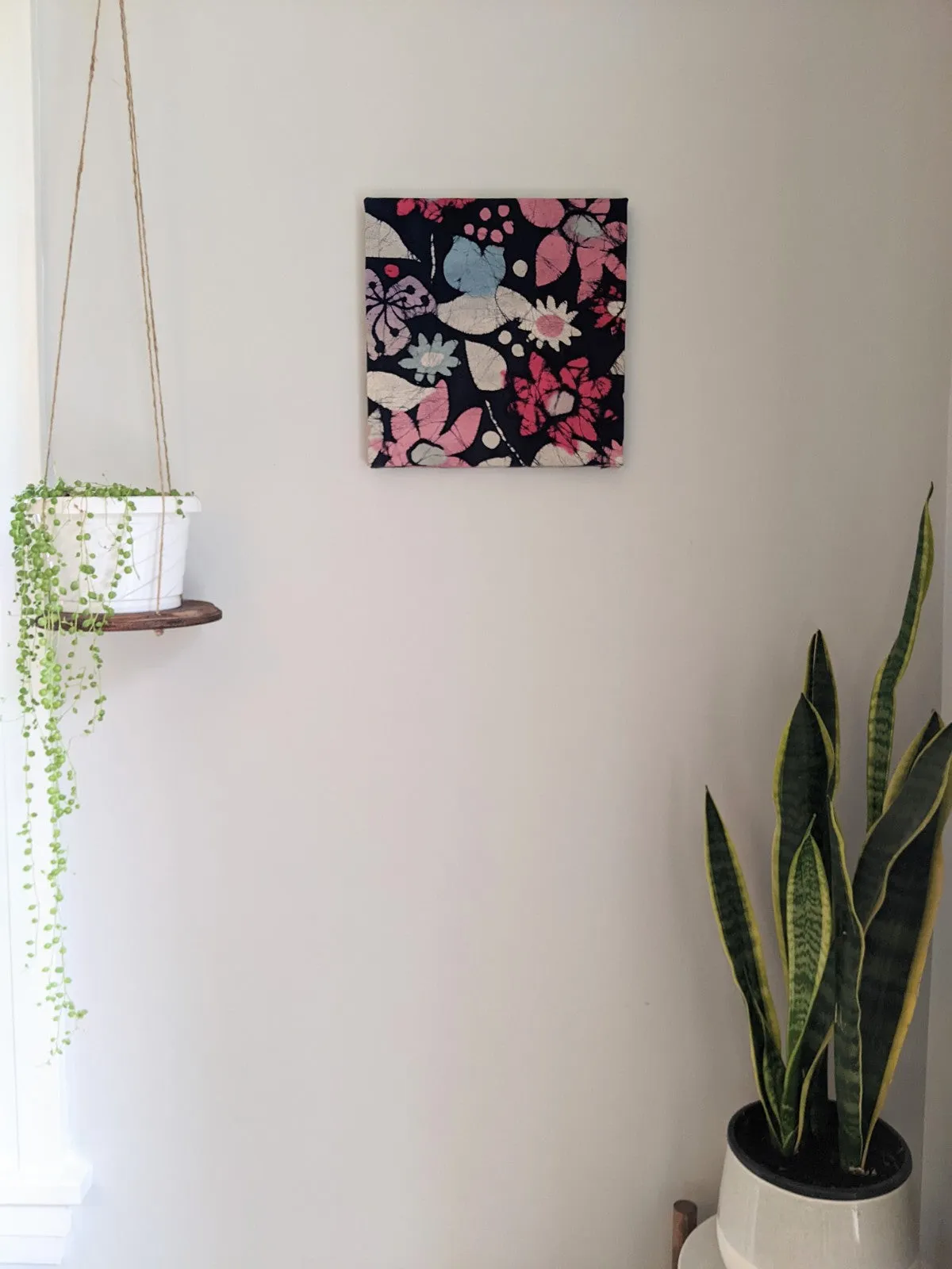 Navy floral wall art