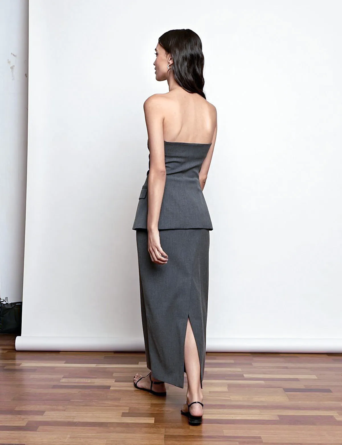 Nia Grey Maxi Skirt