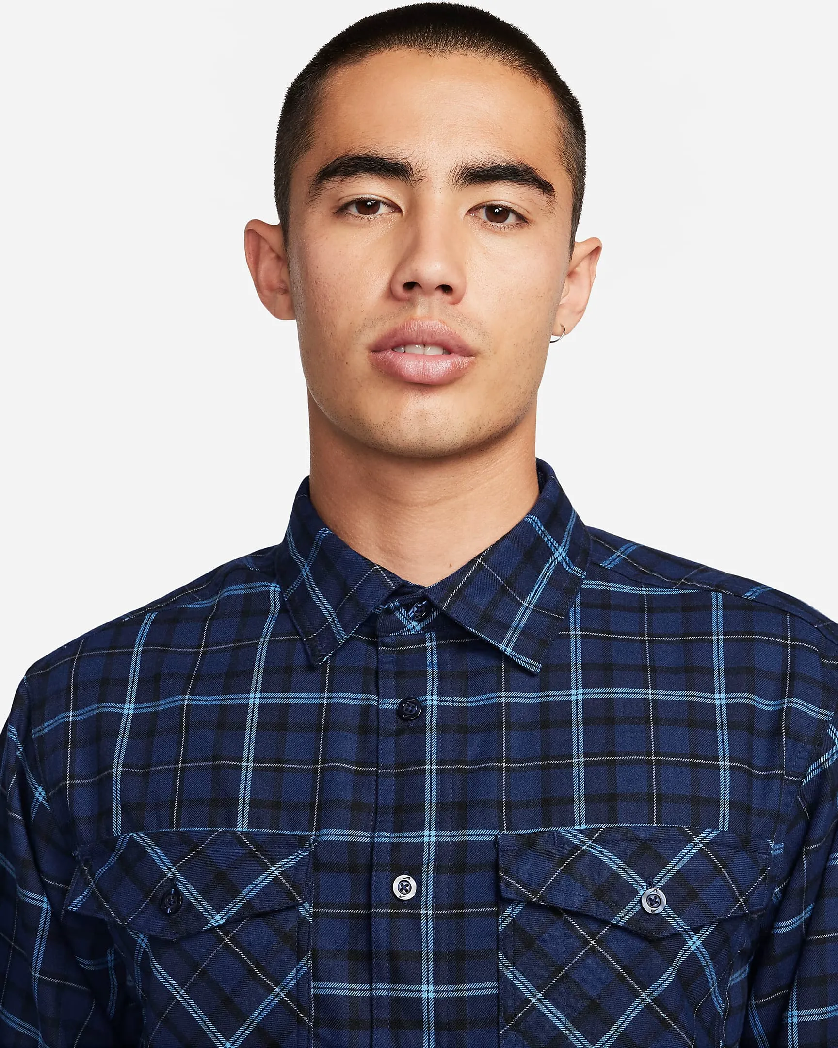 Nike SB Long Sleeve Flannel Skate Button Up Shirt