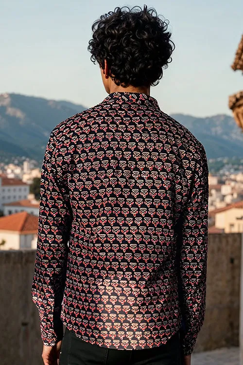 Okhai "Pioneer" Handblock Printed Pure Cotton Full-Sleeved Shirt