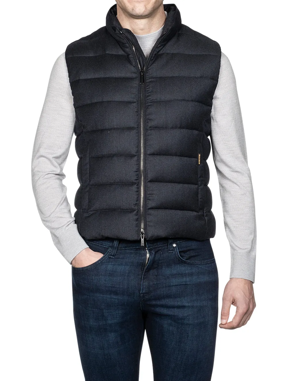 Oliver Wool & Cashmere Gilet Blue Grey