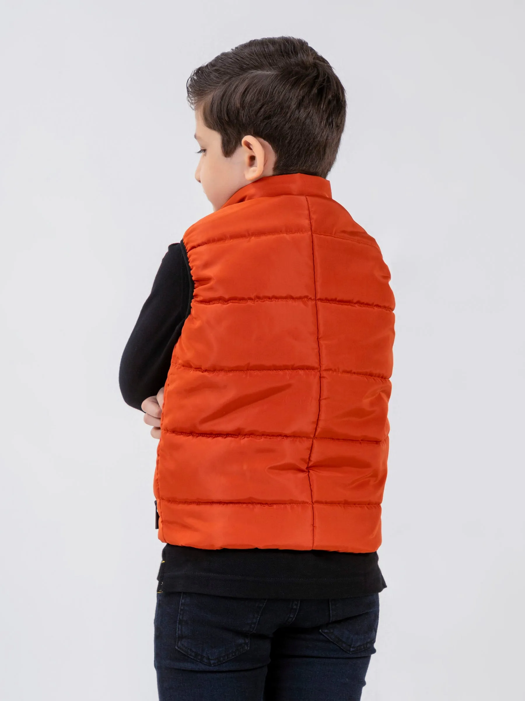 Orange Quilted Sporty Casual Gilet - Unisex