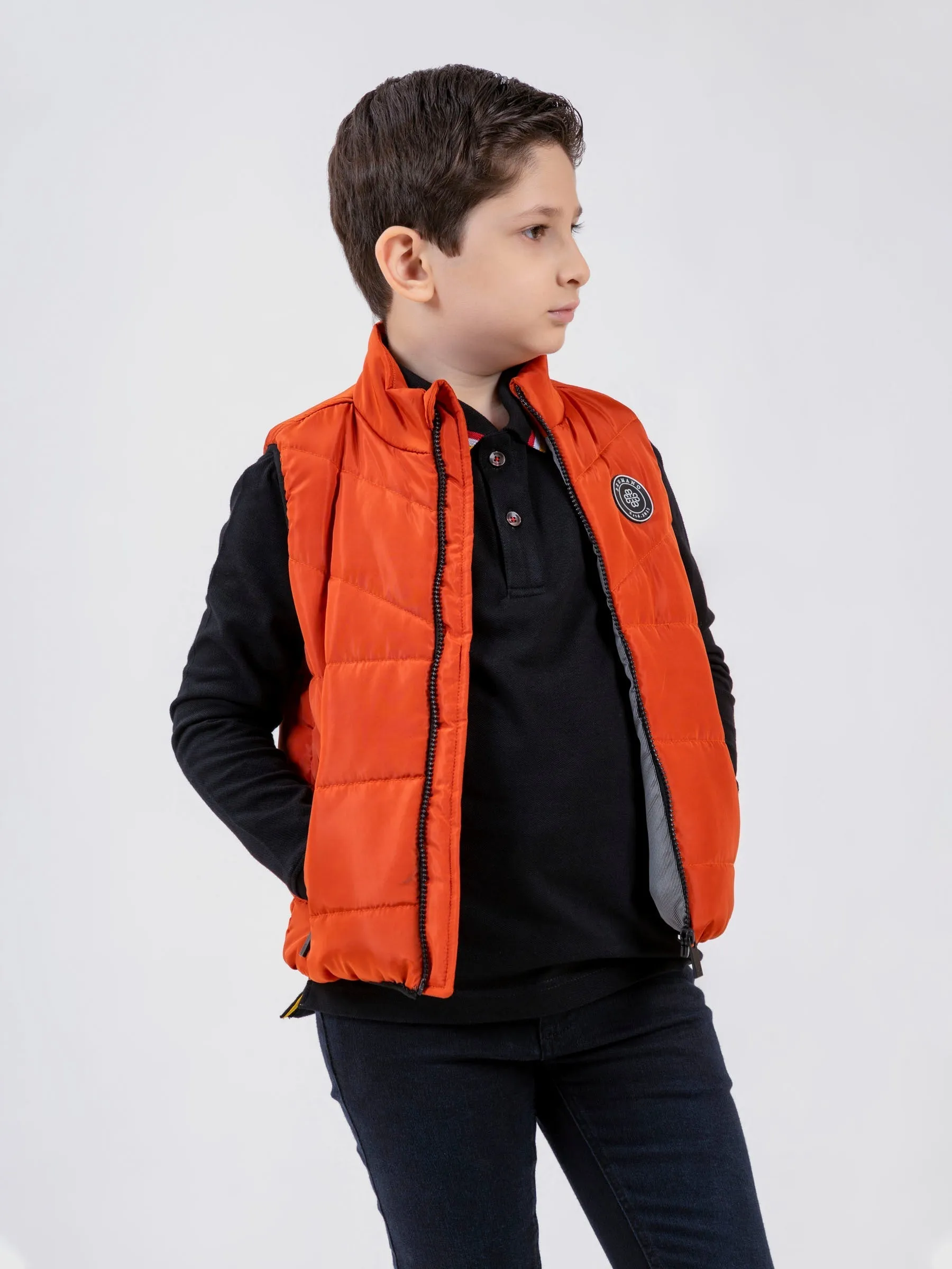 Orange Quilted Sporty Casual Gilet - Unisex