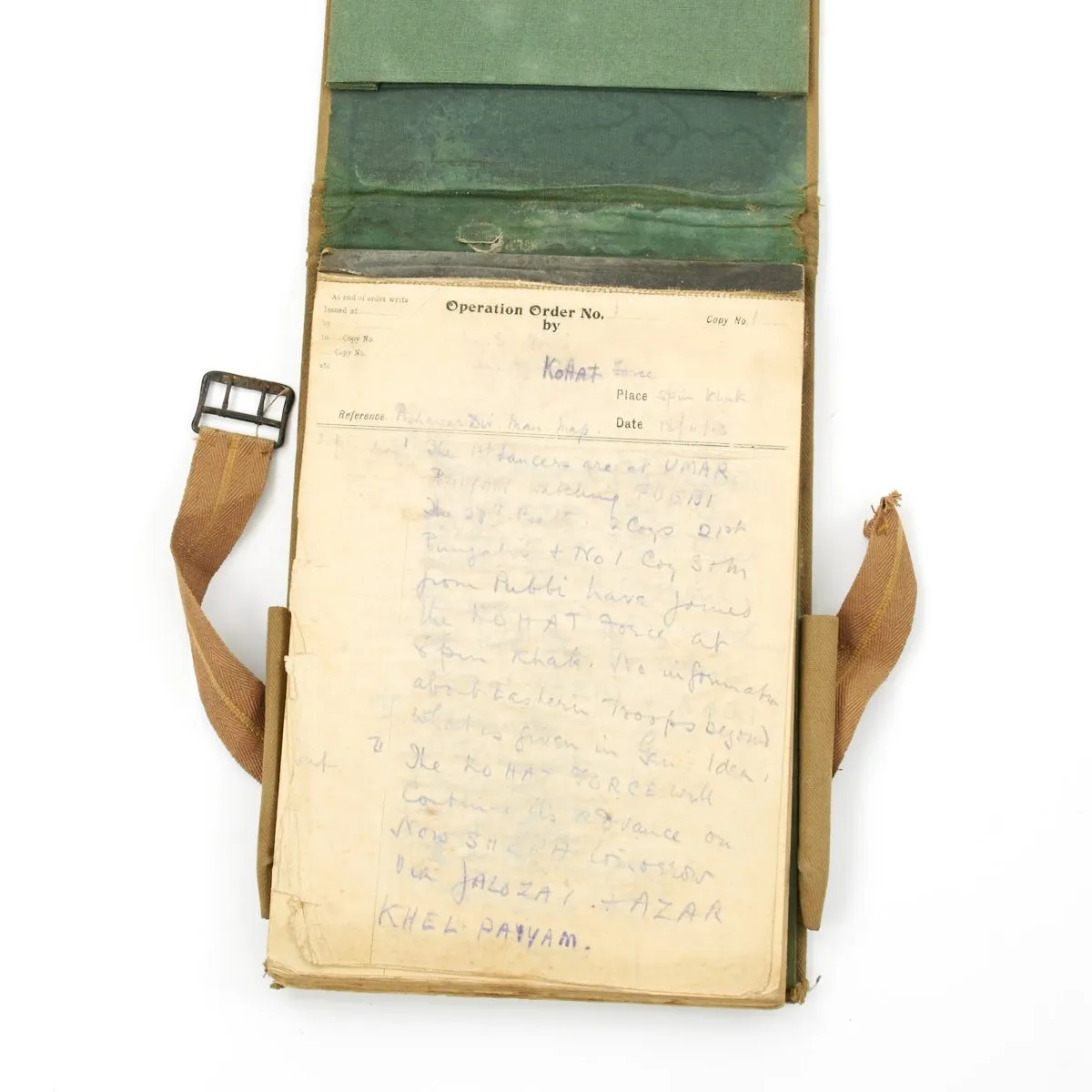 Original British WWI Sun Helmet of Brigadier-General Richard Edgar Sugden with Orders Notebook