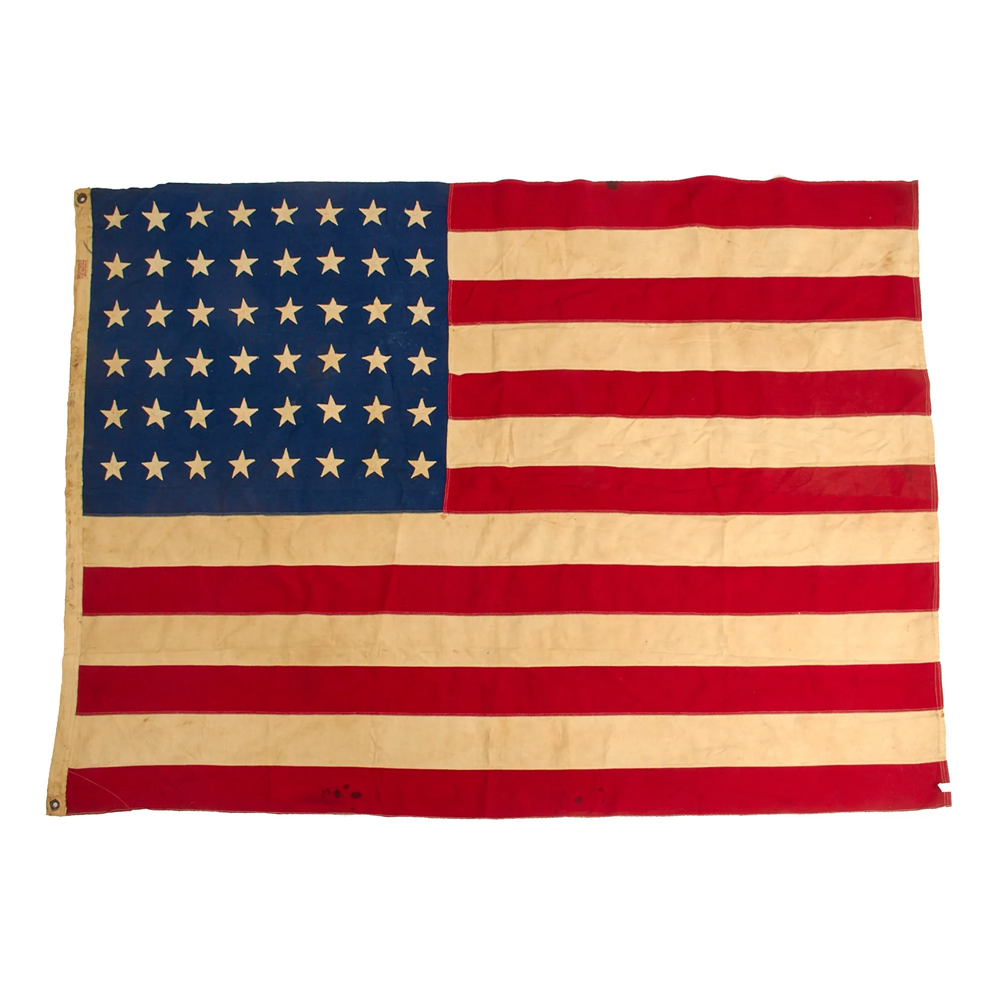 Original U.S. WWII 48 Star Naval Ensign Flown From The USS Flusser (DD-368), As Sold By Heritage Auctions - From The Dr. Clarence R. Rungee Memorial Collection