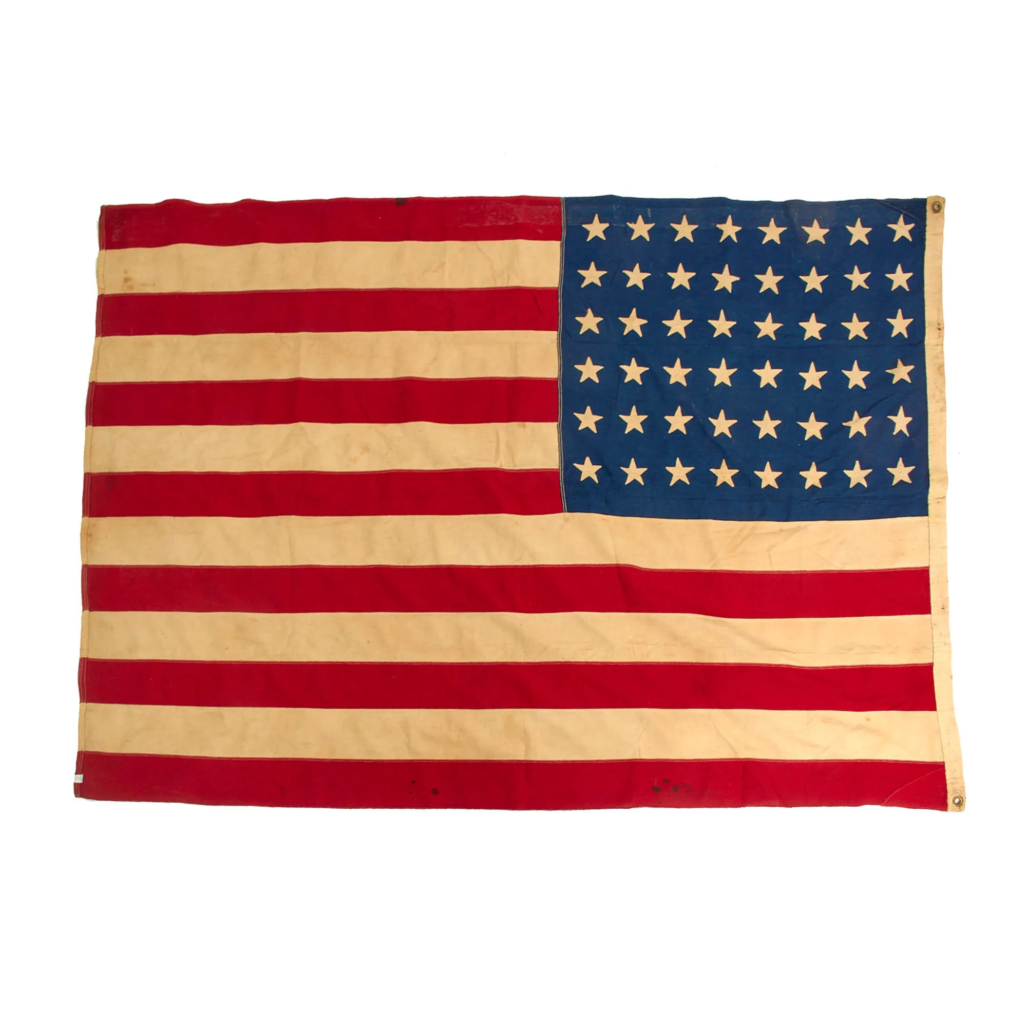 Original U.S. WWII 48 Star Naval Ensign Flown From The USS Flusser (DD-368), As Sold By Heritage Auctions - From The Dr. Clarence R. Rungee Memorial Collection