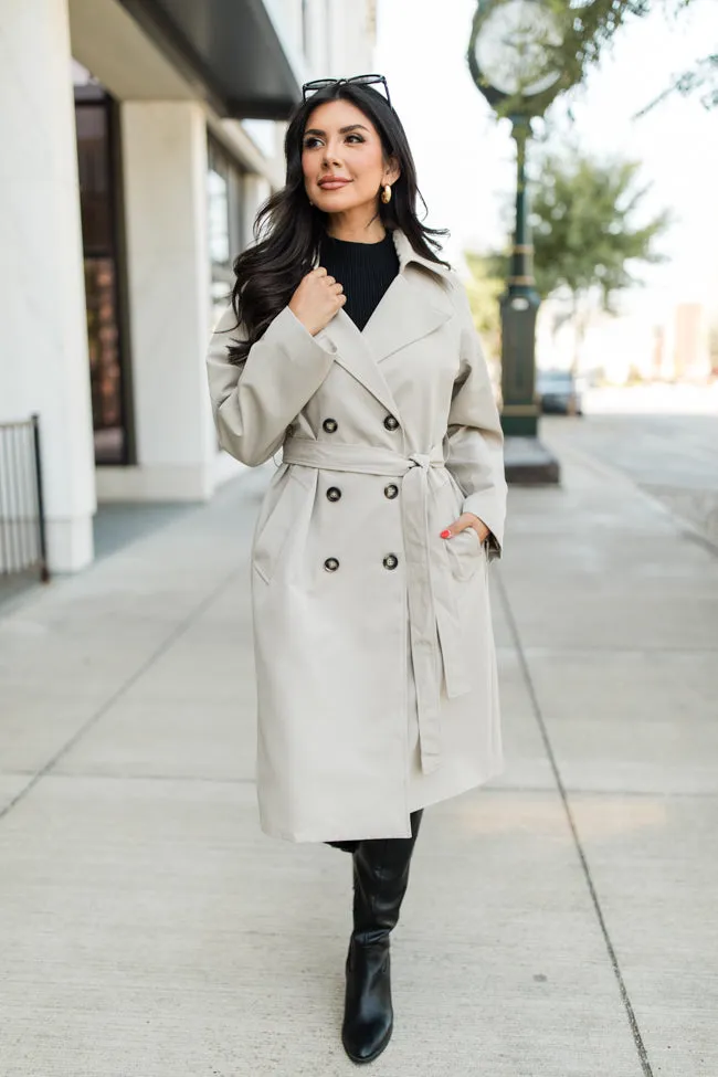 Over My Head Taupe Trench Coat FINAL SALE