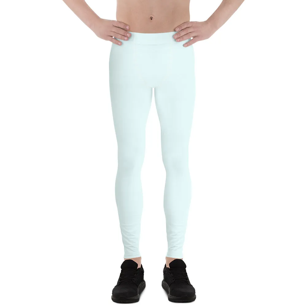 Pastel Blue Solid Color Meggings, Light Pastel Baby Blue Solid Color Men's Leggings Tights- Made in USA/EU