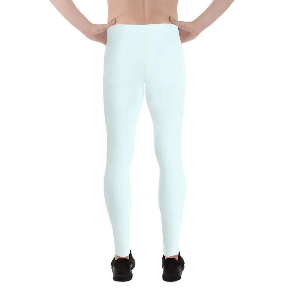 Pastel Blue Solid Color Meggings, Light Pastel Baby Blue Solid Color Men's Leggings Tights- Made in USA/EU