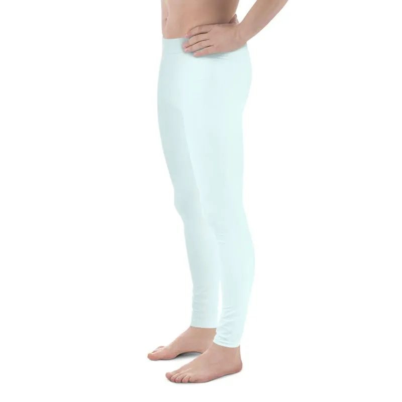 Pastel Blue Solid Color Meggings, Light Pastel Baby Blue Solid Color Men's Leggings Tights- Made in USA/EU