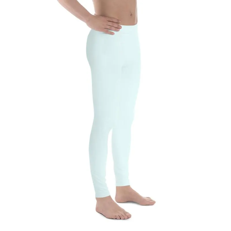 Pastel Blue Solid Color Meggings, Light Pastel Baby Blue Solid Color Men's Leggings Tights- Made in USA/EU