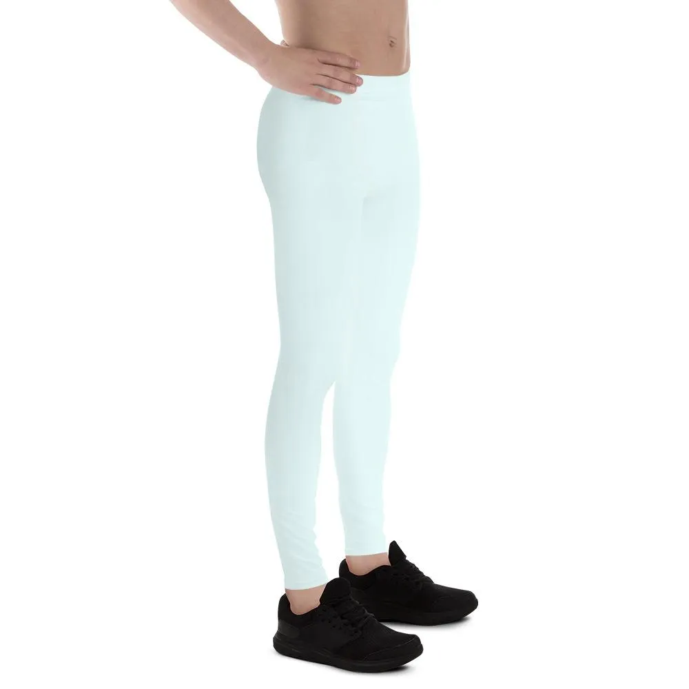 Pastel Blue Solid Color Meggings, Light Pastel Baby Blue Solid Color Men's Leggings Tights- Made in USA/EU