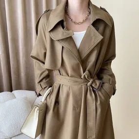 Patty Double Breasted A-Line Trench Coats