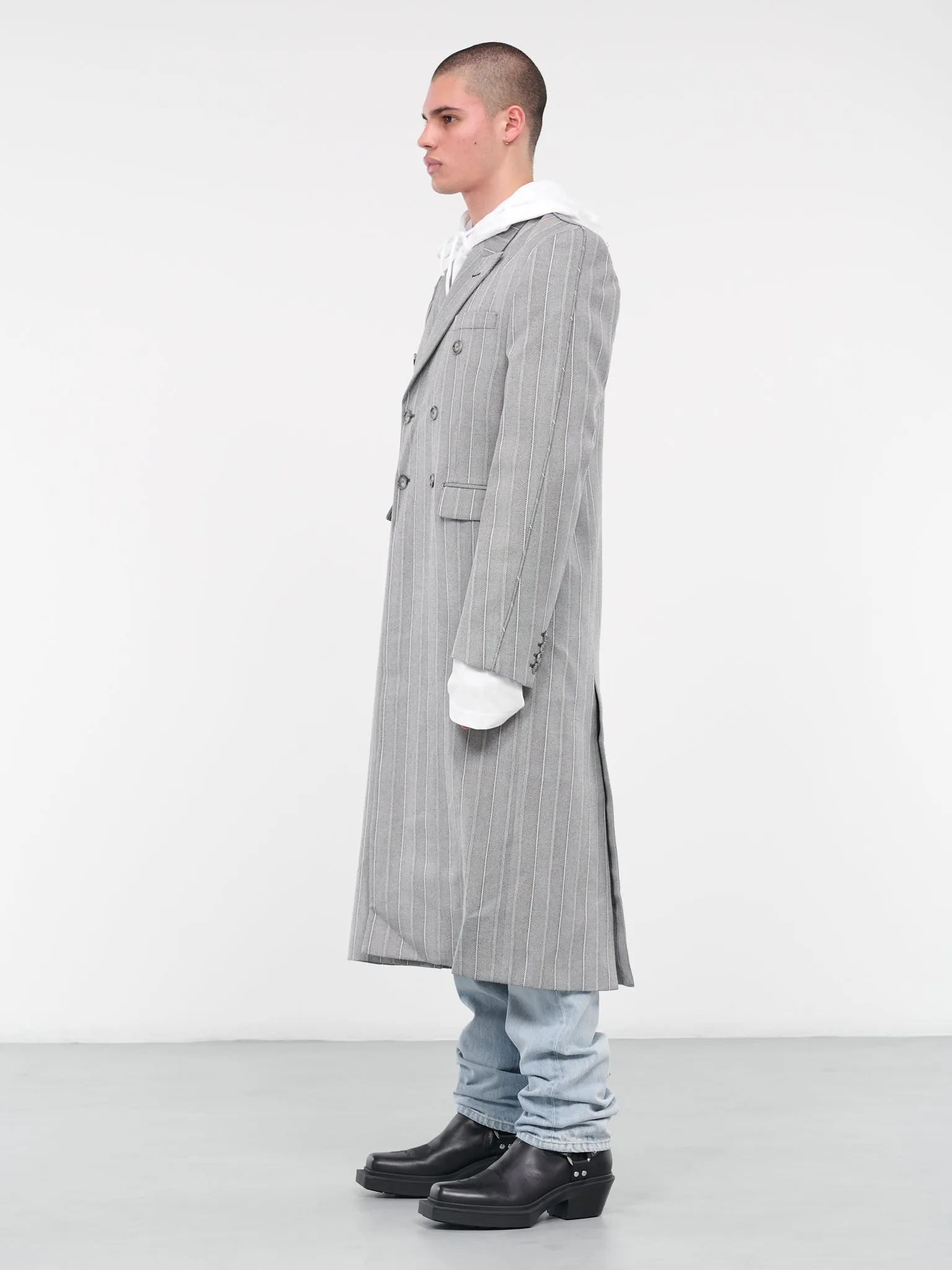 Pinstripe Trench Coat (VL18CO620G-GREY)