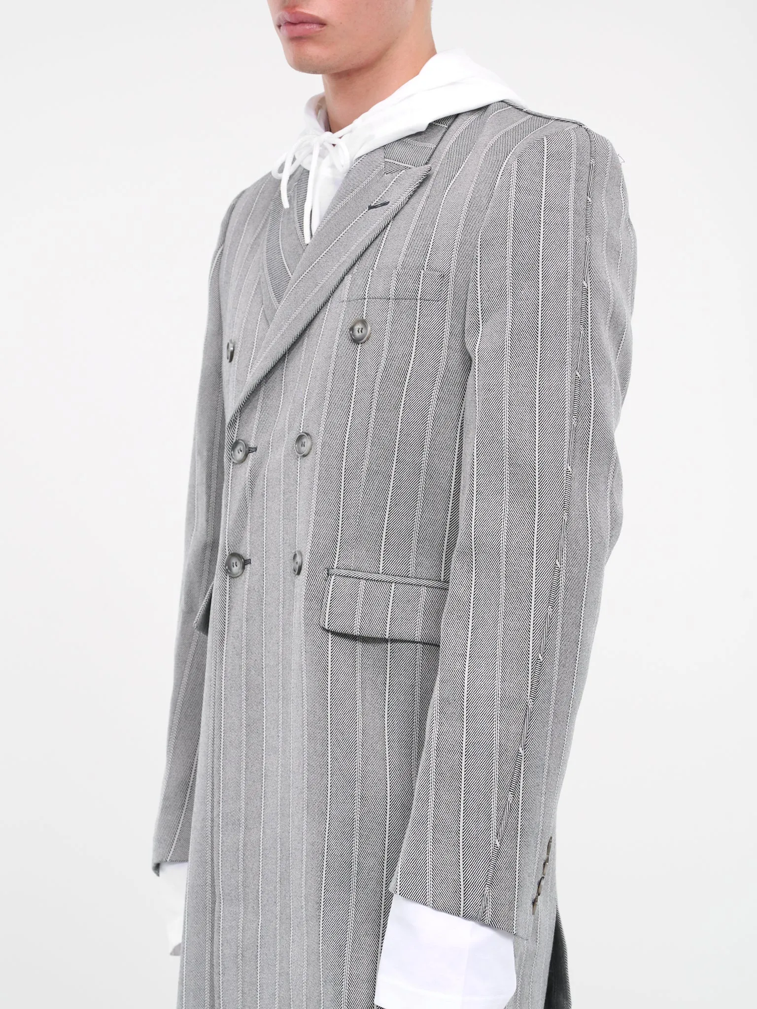 Pinstripe Trench Coat (VL18CO620G-GREY)