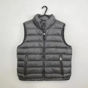 Preowned Polo Ralph Lauren Womens Down Puffer Gilet Vest Size L Grey Retro Lightweight.