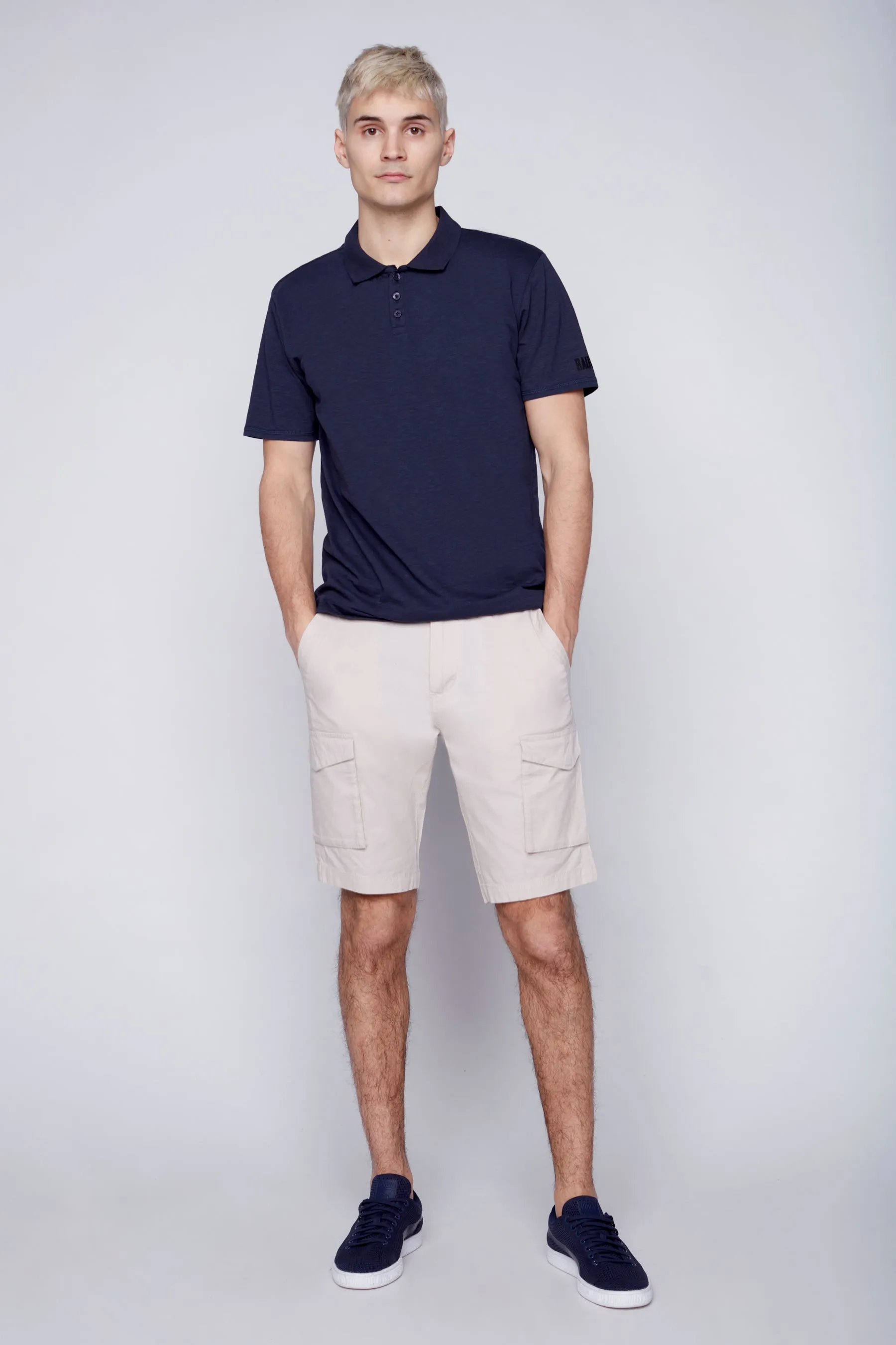 PRESLEY - Zip Front Cargo Shorts - Sand