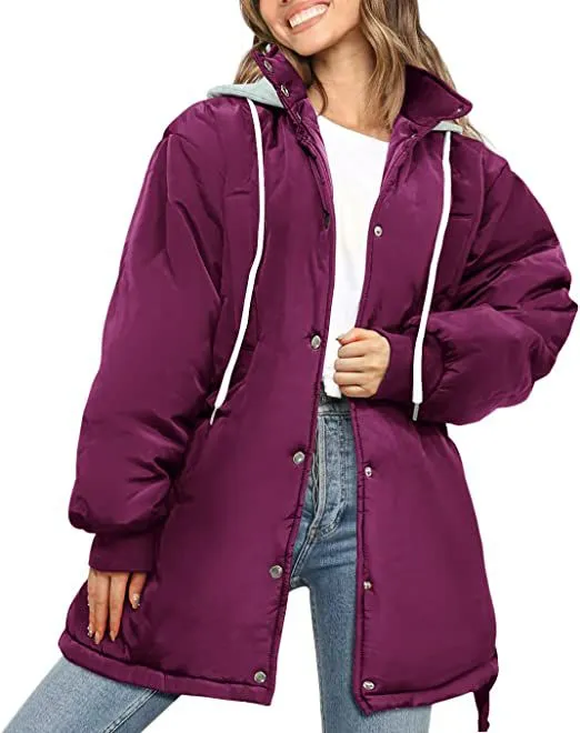 PRETTYGARDEN Women's Hooded Puffer Jacket Size Purple XS