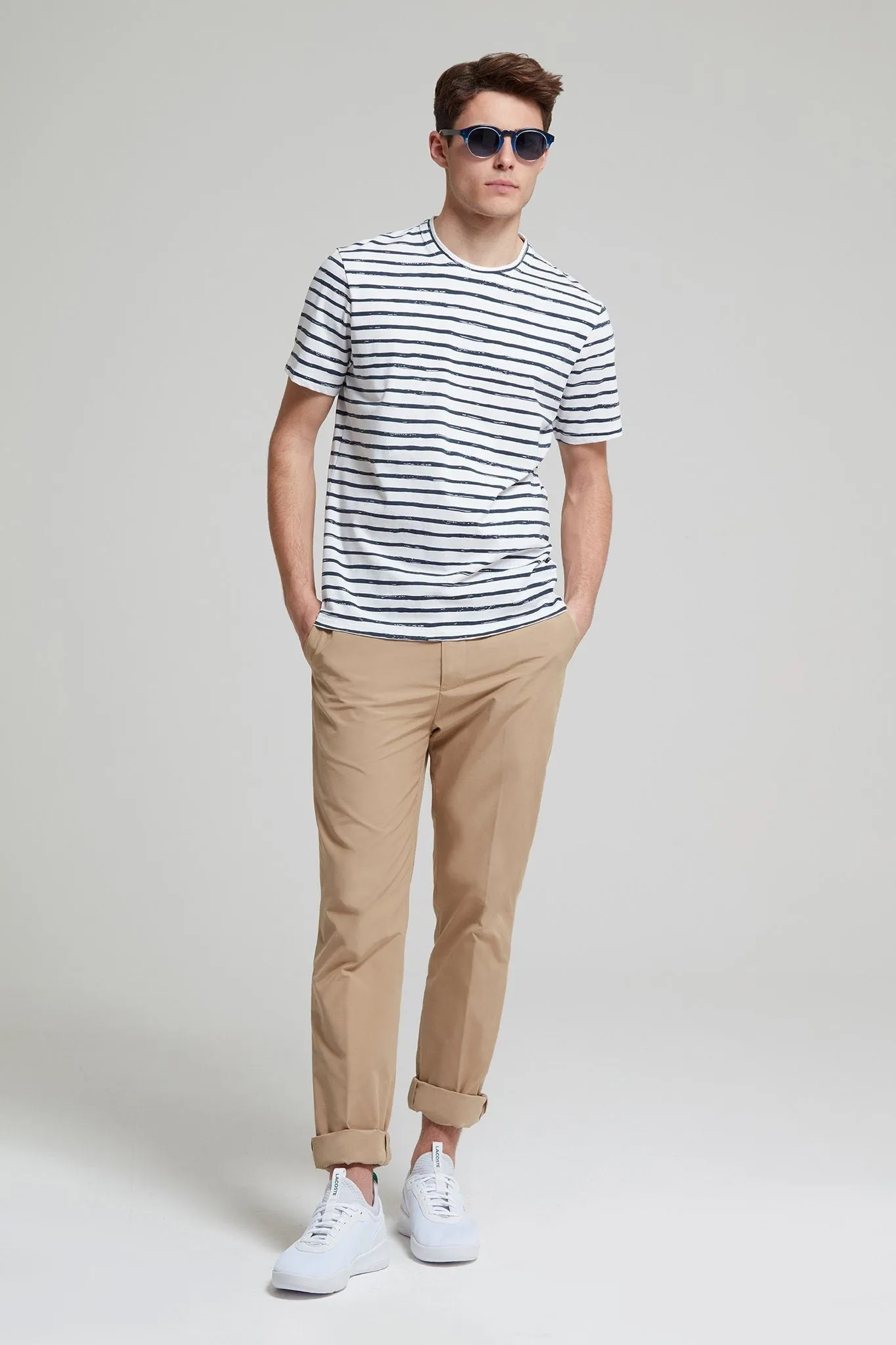 Printed Stripe Cotton Jersey T-Shirt