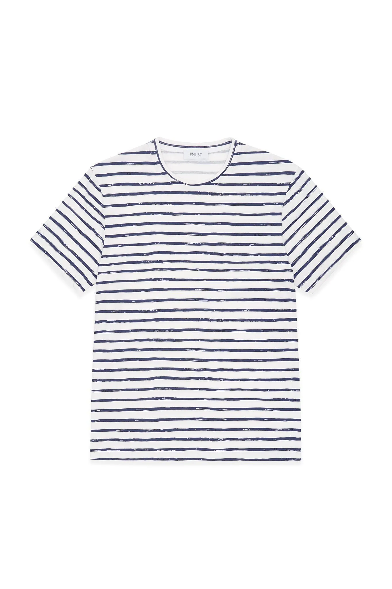 Printed Stripe Cotton Jersey T-Shirt