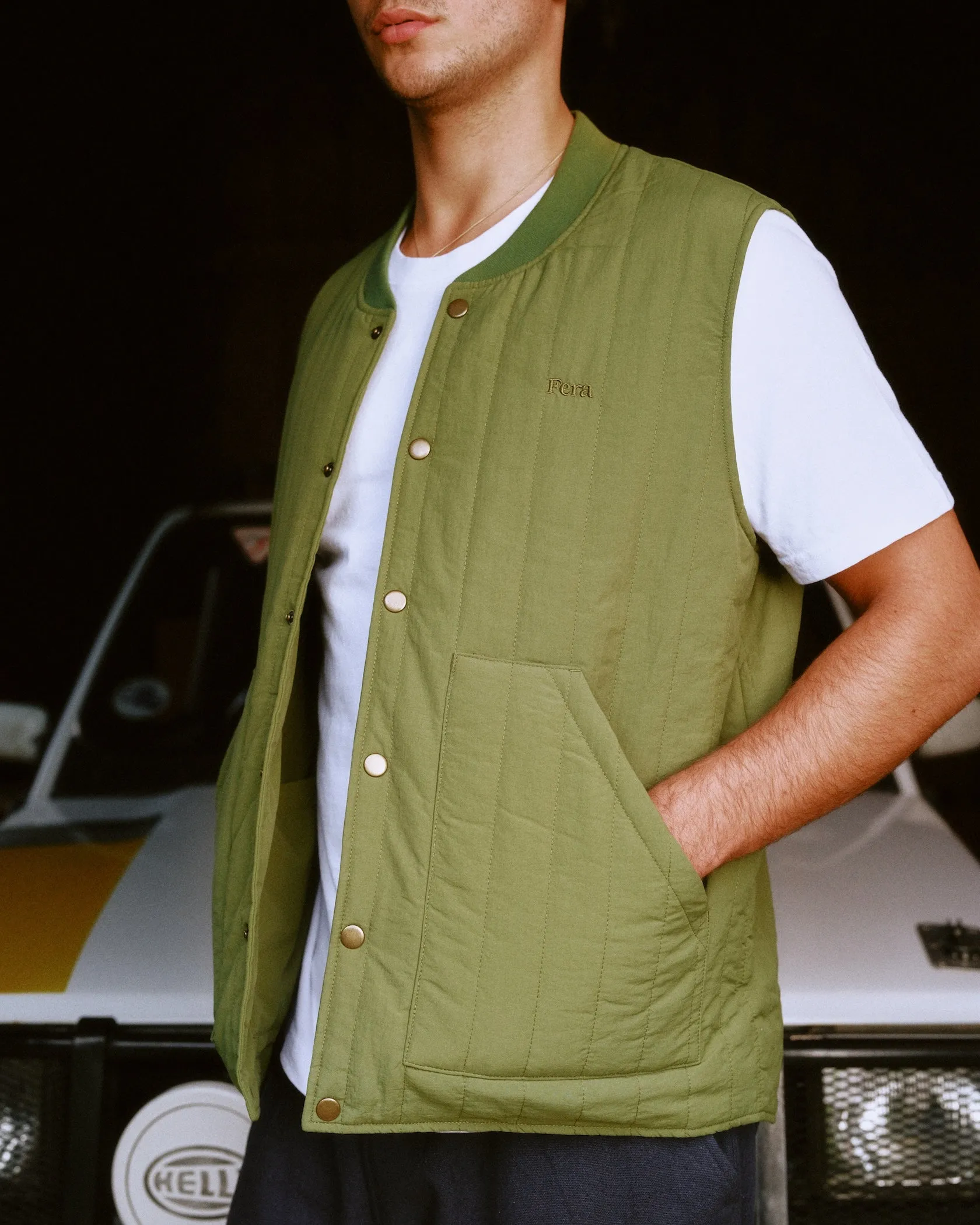 Quilted Gilet - Green