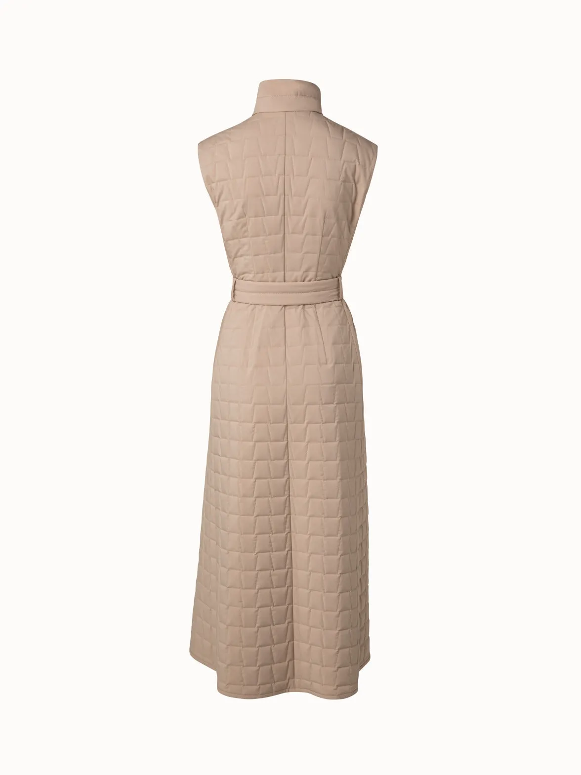 Quilted Trapezoid Long Gilet