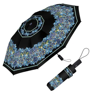 RainCaper Tiffany Clematis Folding Travel Umbrella