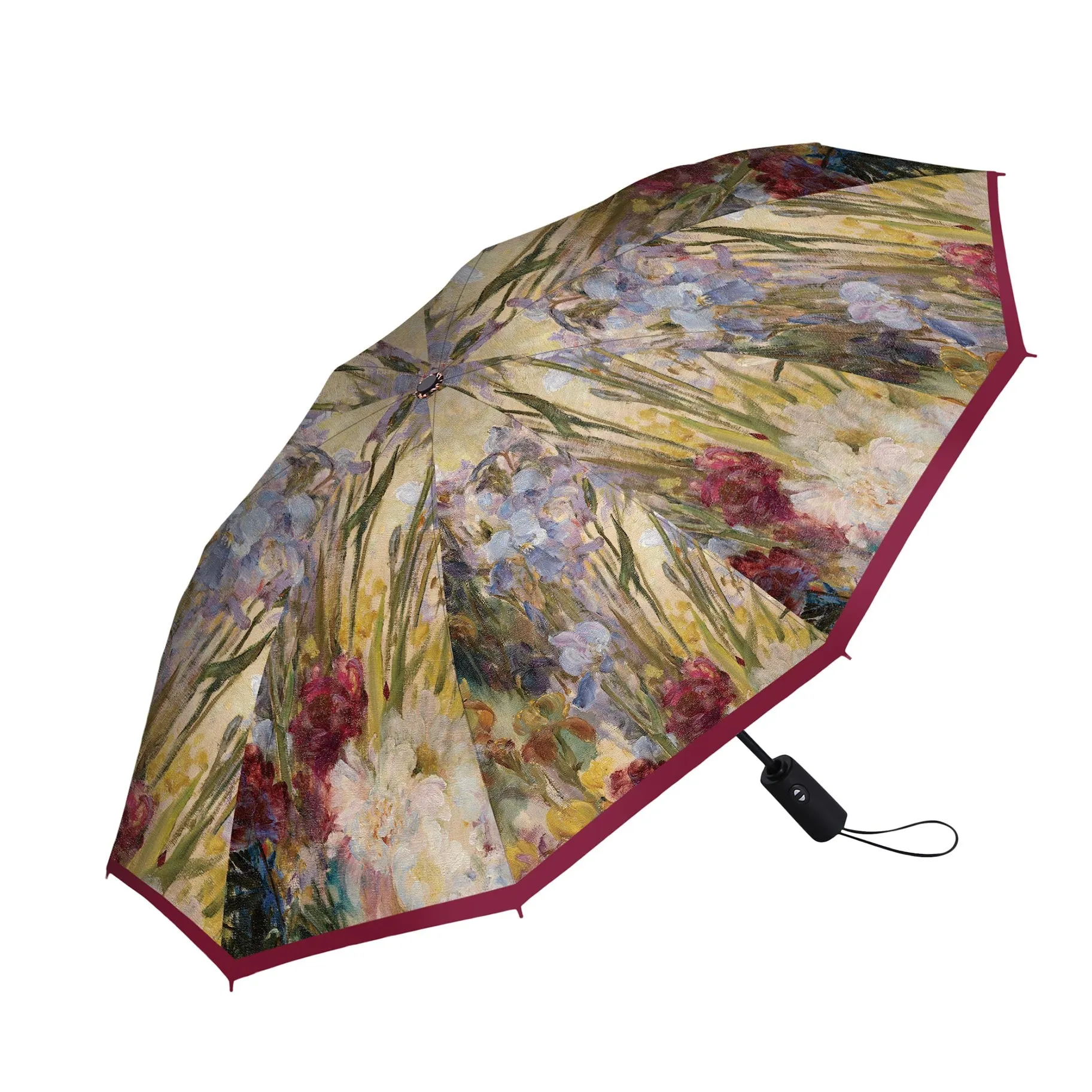 RainCaper Tiffany Peonies & Iris Folding Travel Umbrella