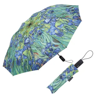 RainCaper van Gogh Irises Folding Travel Umbrella