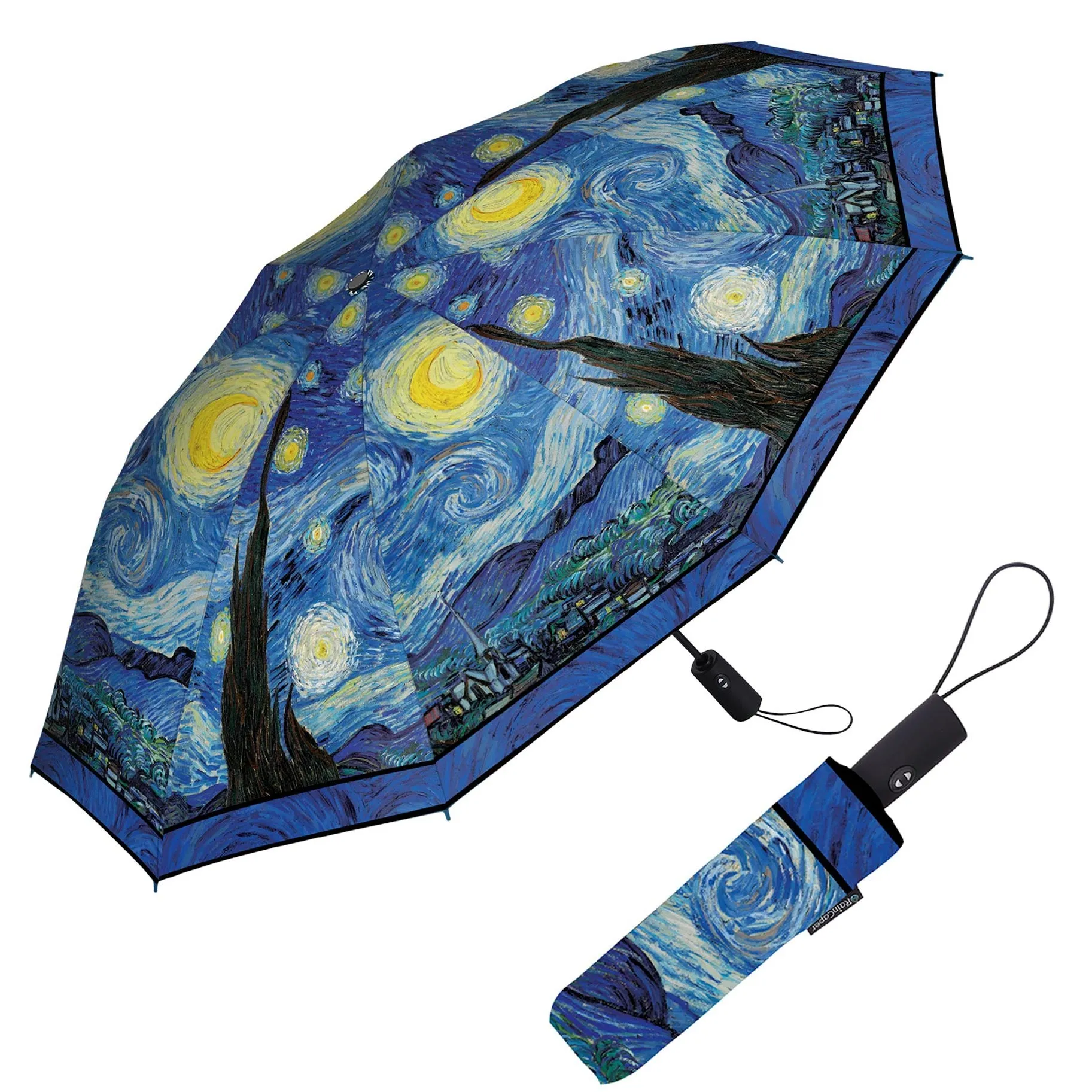 RainCaper van Gogh Starry Night Folding Travel Umbrella