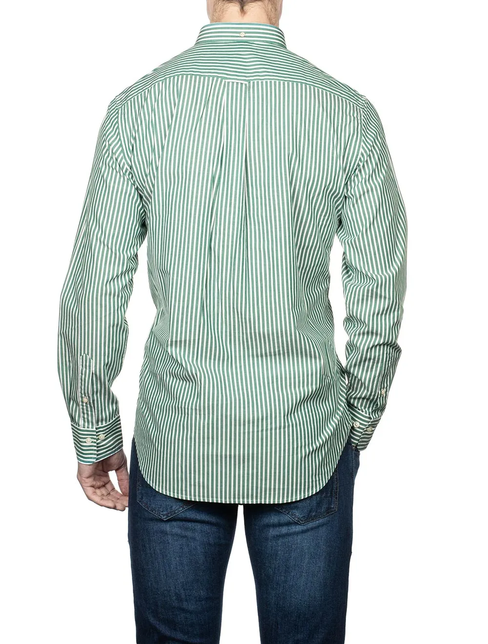 Regular Fit Stripe Broadcloth Shirt Lavish Green