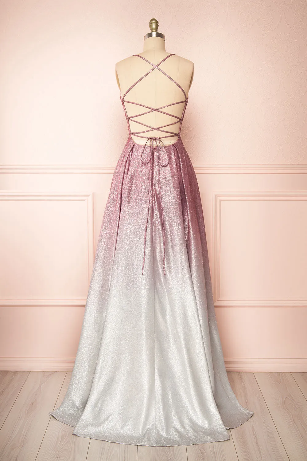 Renesmee Mauve | Sparkly Gradient Maxi Dress