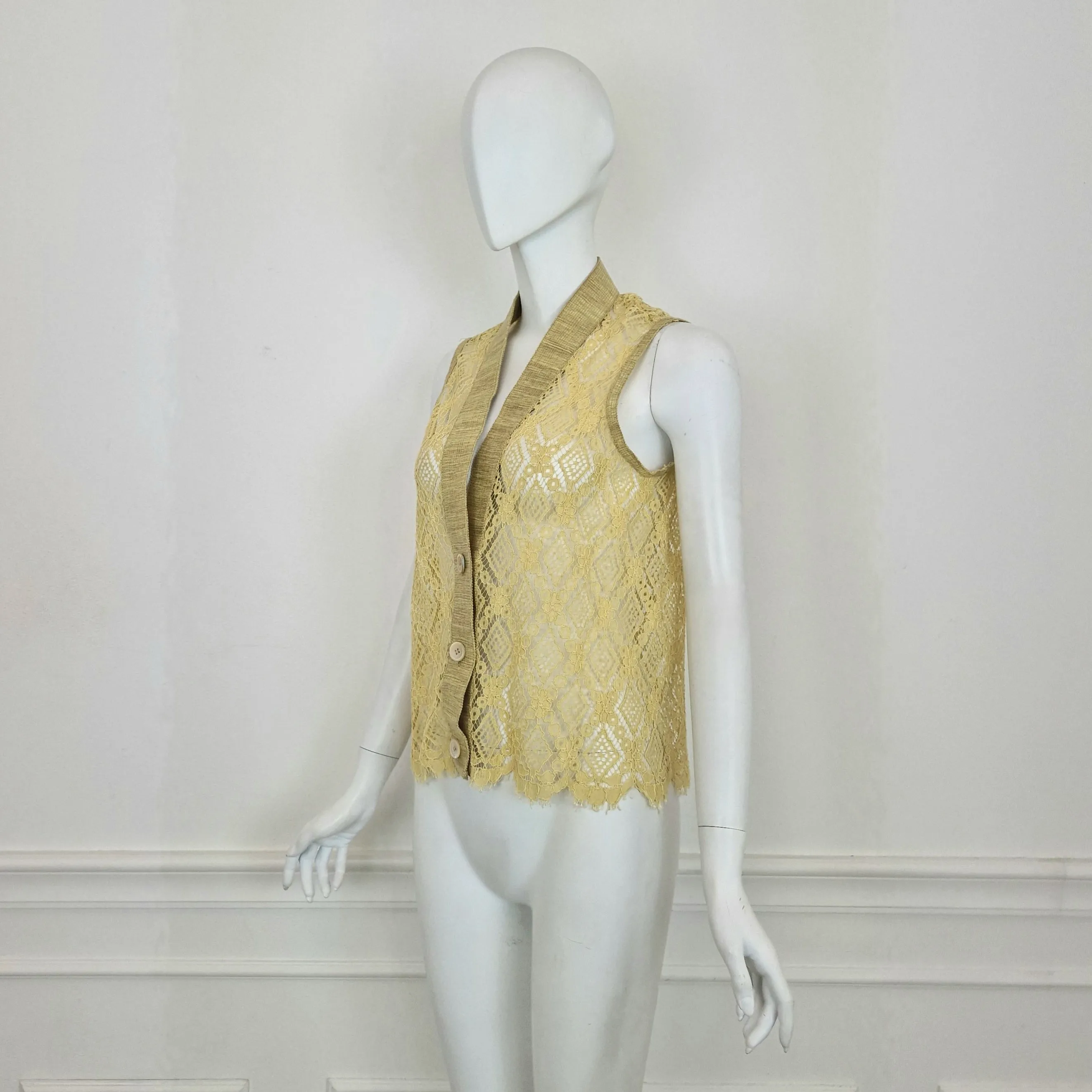 Romeo Gigli | Gilet in pizzo giallo