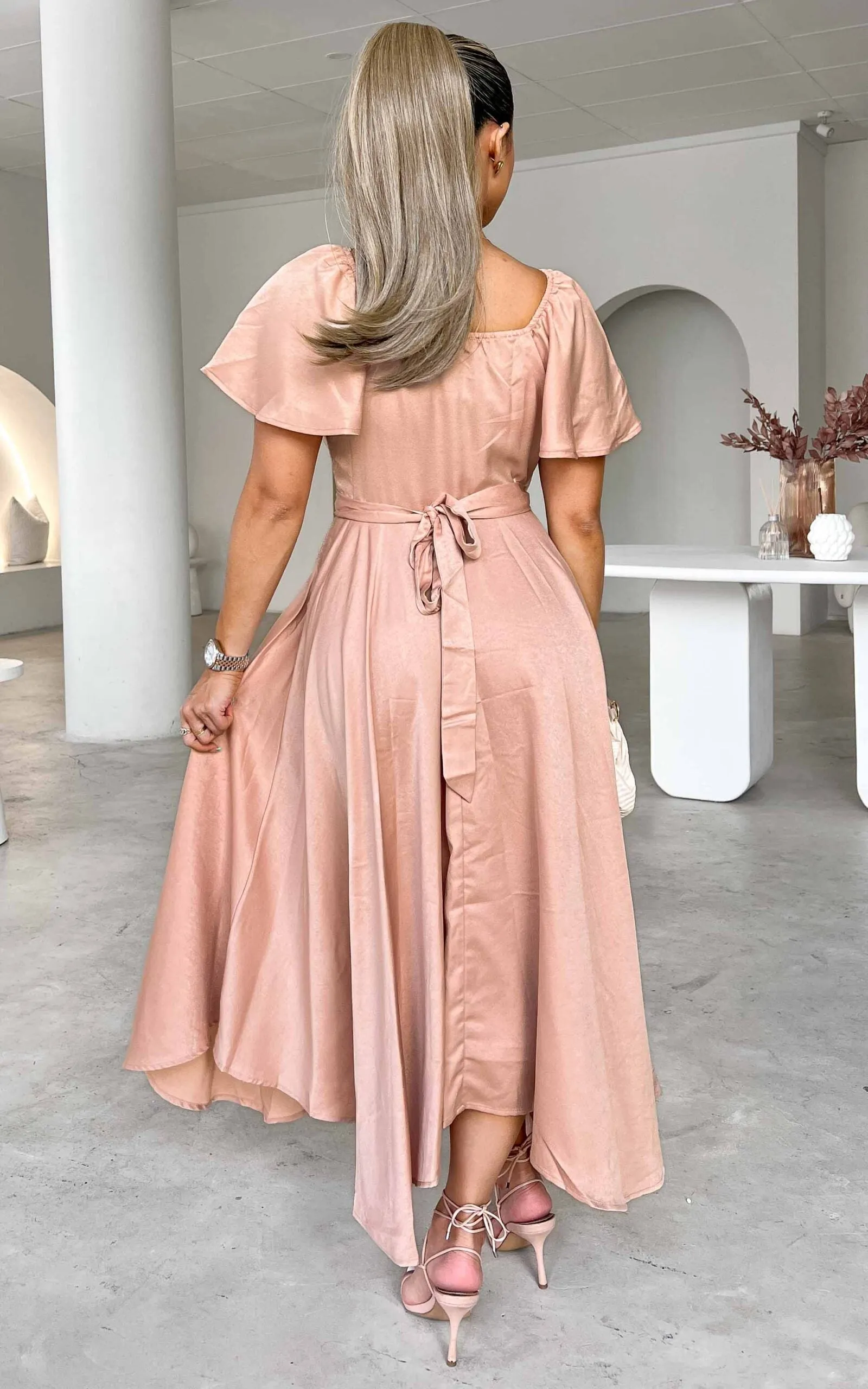 Rossetti Wrap Maxi Dress - Rose Gold