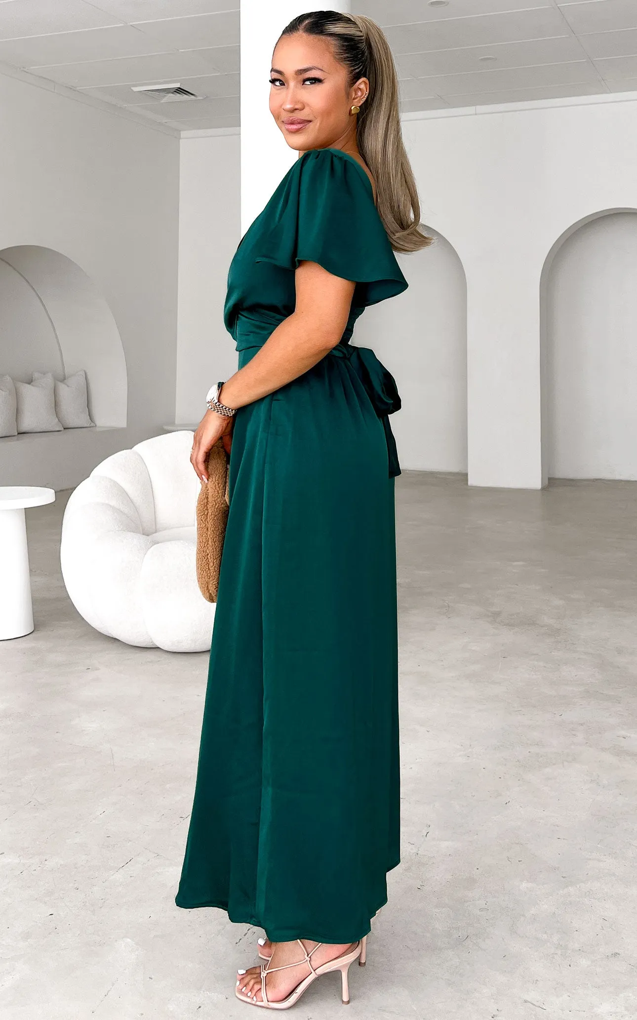 Roza Short Sleeve Maxi Dress - Emerald