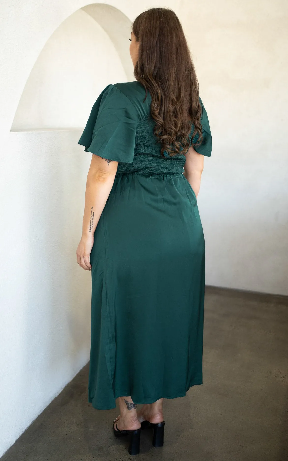 Roza Short Sleeve Maxi Dress - Emerald