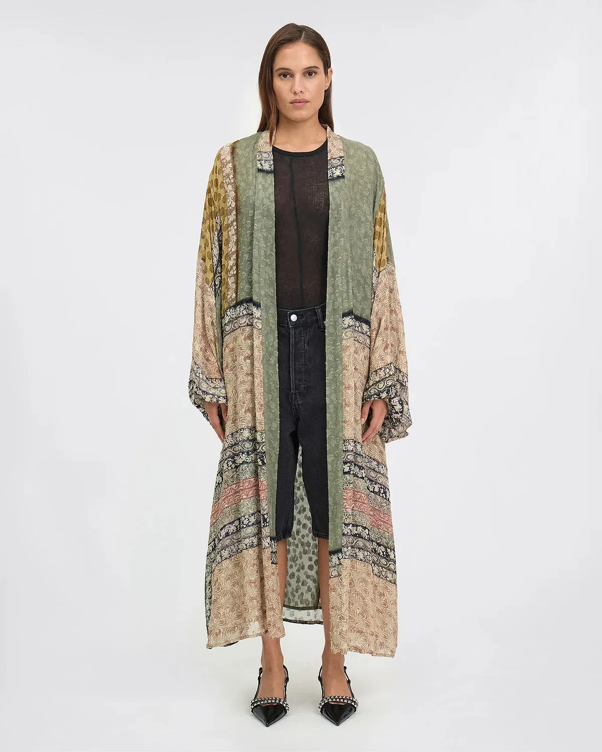 Sacra Patch Print Kimono