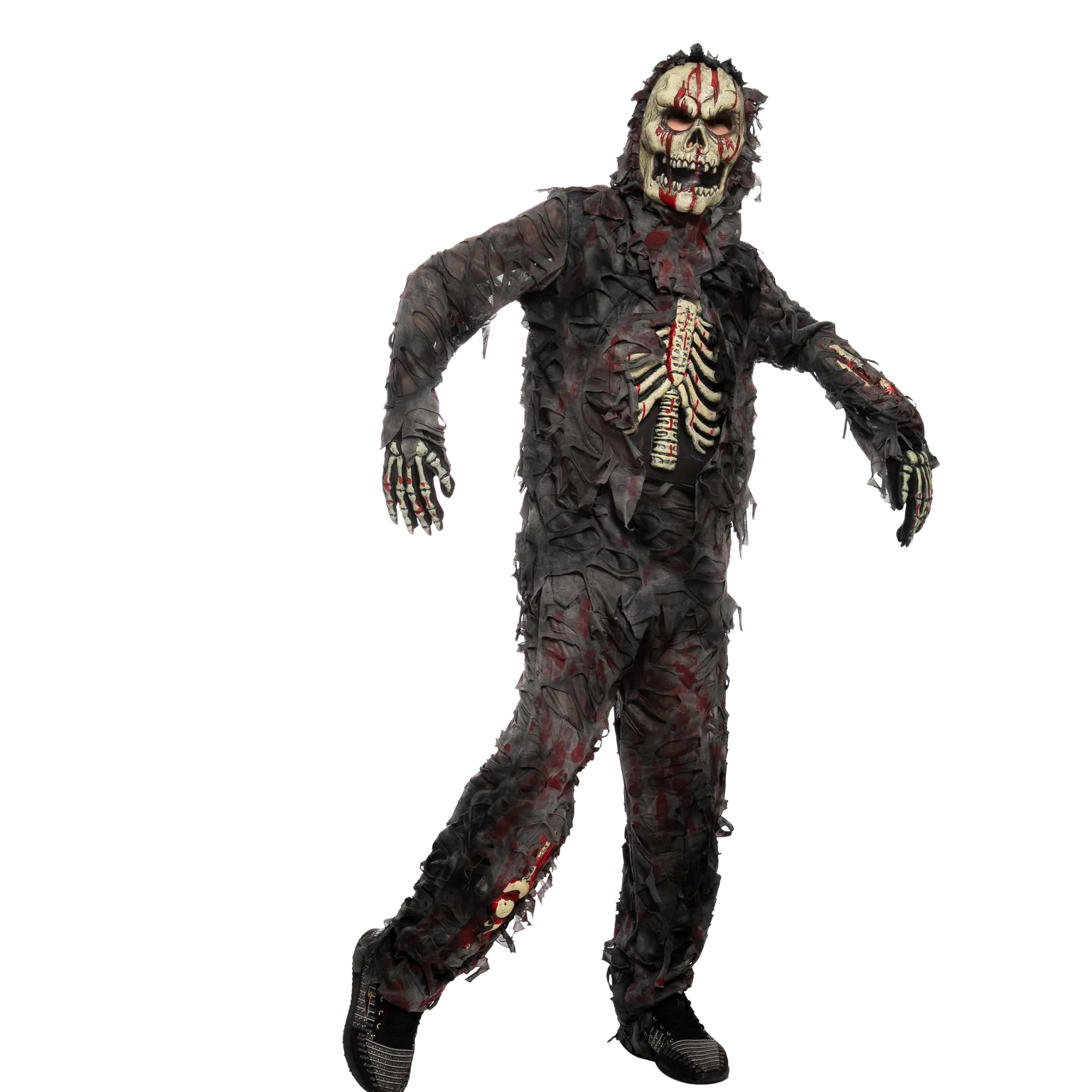 Scary Black Zombie Costume - Child