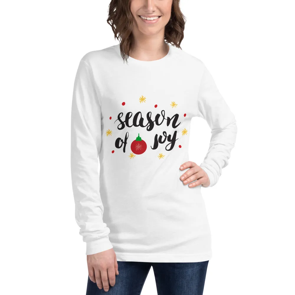 Season Of Joy, Merry Christmas Women's Long Sleeve Tee