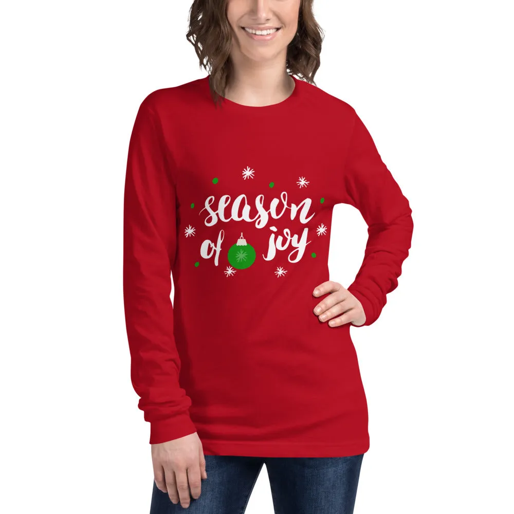 Season Of Joy, Merry Christmas Women's Long Sleeve Tee