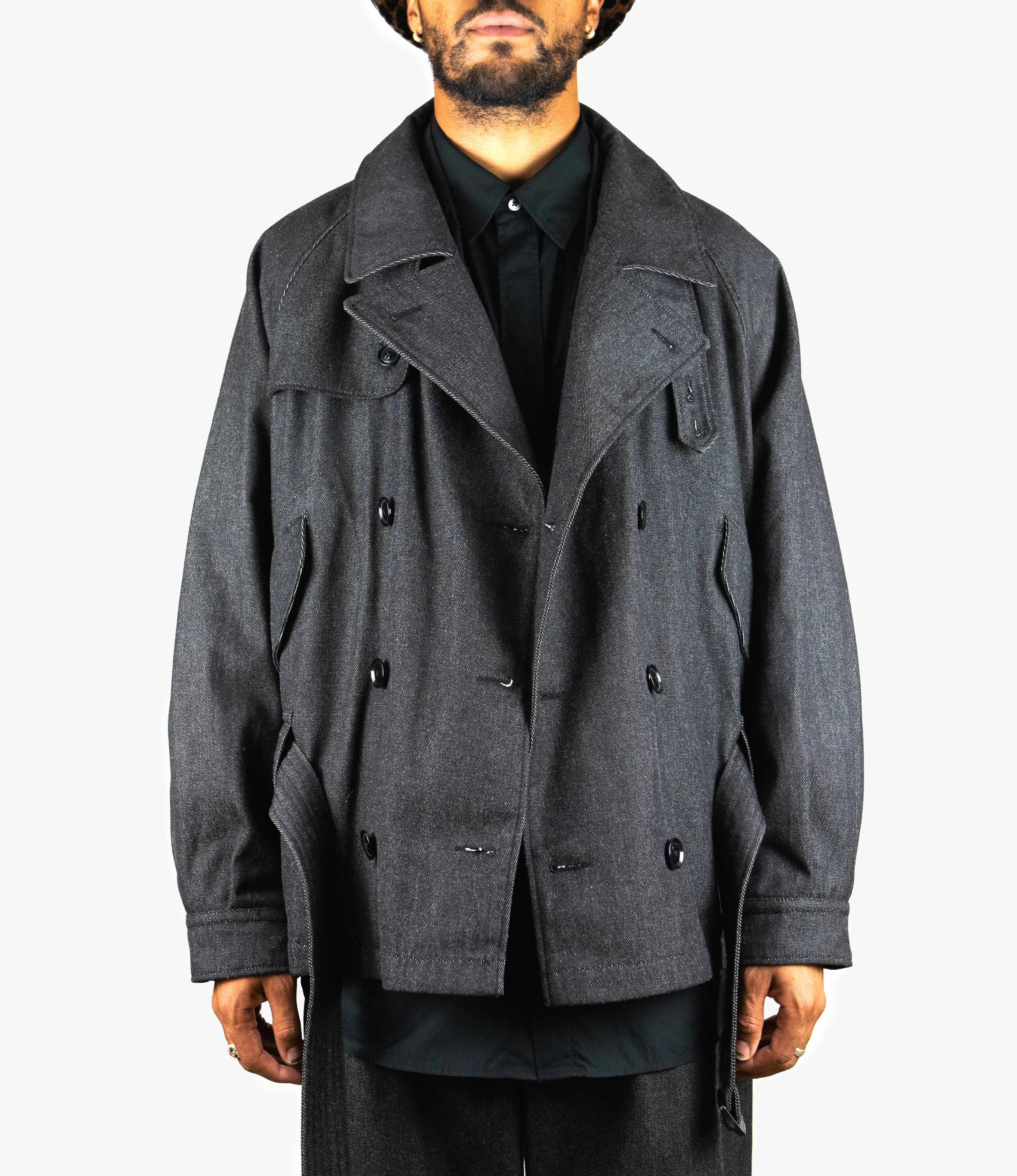 Short Trench Jacket – Black PC Denim