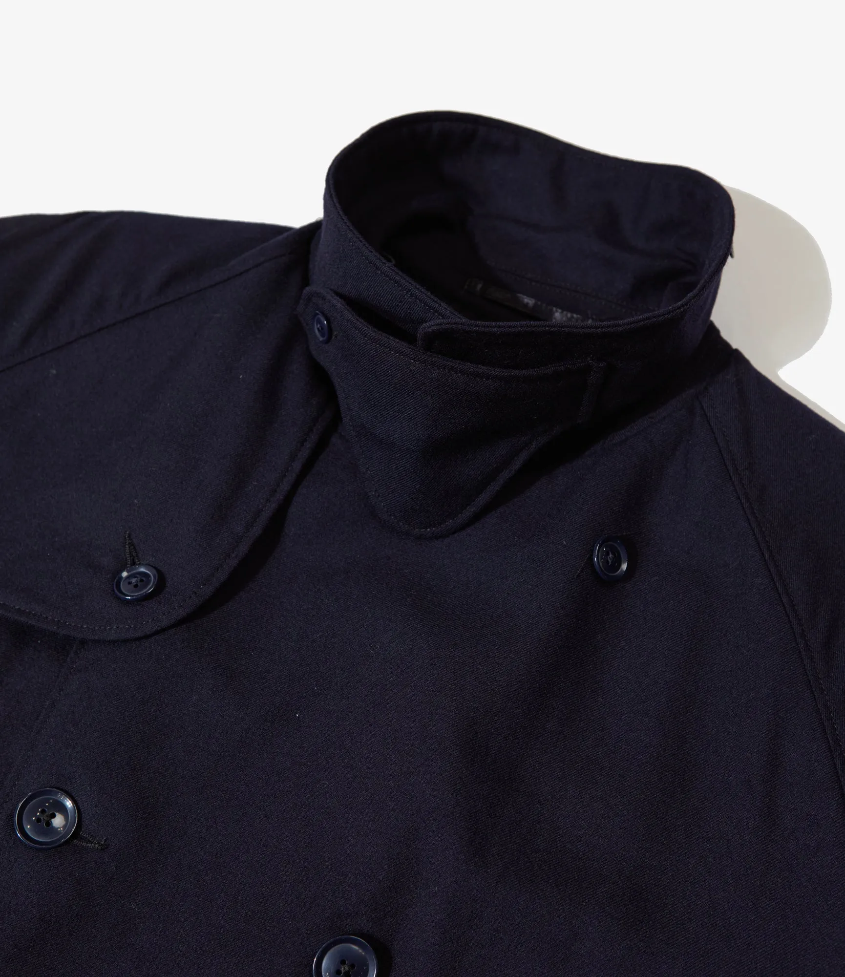 Short Trench Jacket – Dark Navy Wool Uniform Serge